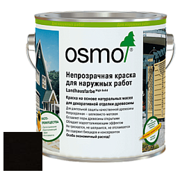 OSMO Landhausfarbe / Непрозрачная краска для наружных работ цвет 2703 Серо-черный