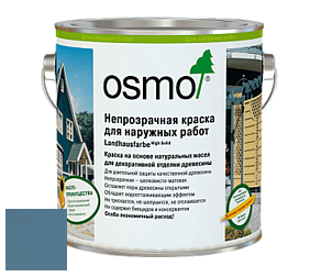 OSMO Landhausfarbe / Непрозрачная краска для наружных работ цвет 2507 Серо-голубой