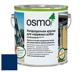 OSMO Landhausfarbe / Непрозрачная краска для наружных работ цвет 2506 Темно-синий