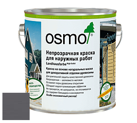 OSMO Landhausfarbe / Непрозрачная краска для наружных работ цвет 2704 Серый