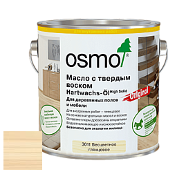 OSMO Hartwachs-Öl Original / Масло с твердым воском для деревянных полов и мебели цвет 3032 Бесцветное шелковисто-матовое