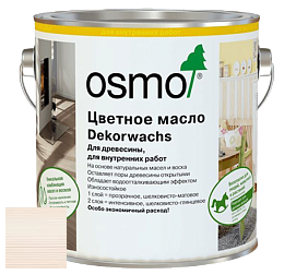 OSMO Dekorwachs Transparente Töne / Цветные прозрачные масла для древесины цвет 3111 Белый