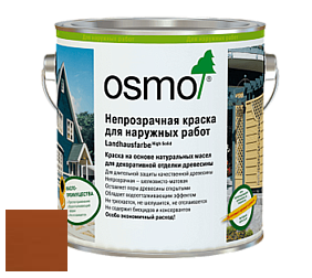 OSMO Landhausfarbe / Непрозрачная краска для наружных работ цвет 2310 Кедр/красное дерево