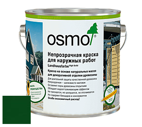OSMO Landhausfarbe / Непрозрачная краска для наружных работ цвет 2404 Темно-зеленый