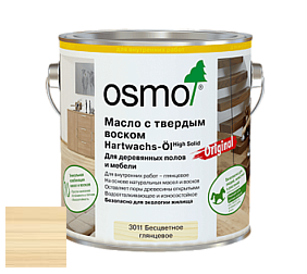 OSMO Hartwachs-Öl Original / Масло с твердым воском для деревянных полов и мебели цвет 3062 Бесцветное матовое