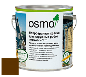 OSMO Landhausfarbe / Непрозрачная краска для наружных работ цвет 2606 Коричневый